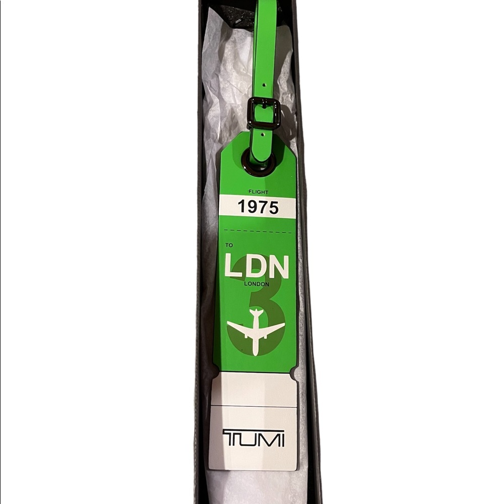 Tumi LONDON Leather Luggage Tag NWT